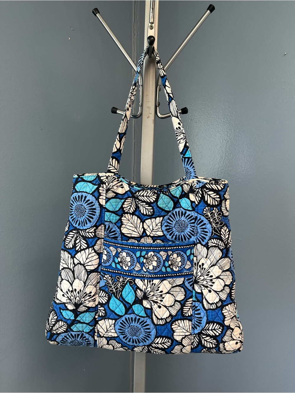 Vera Bradley Blue and White Floral Quilted Tote